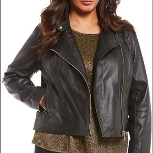Michael Kors Leather Moto Jacket